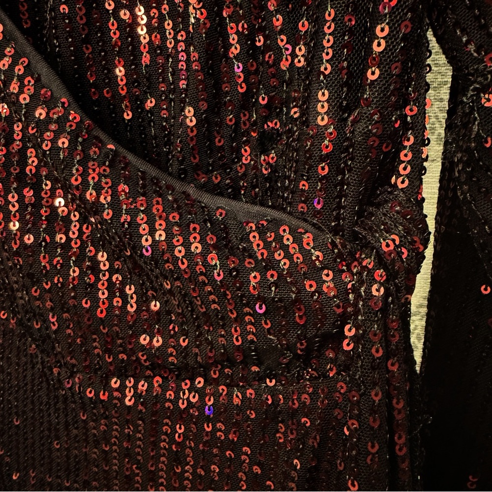 City Chic Party Glow Wrap Dress Women's 18 Sequined Wrap Lined Party Formal Mini - Picture 7 of 12